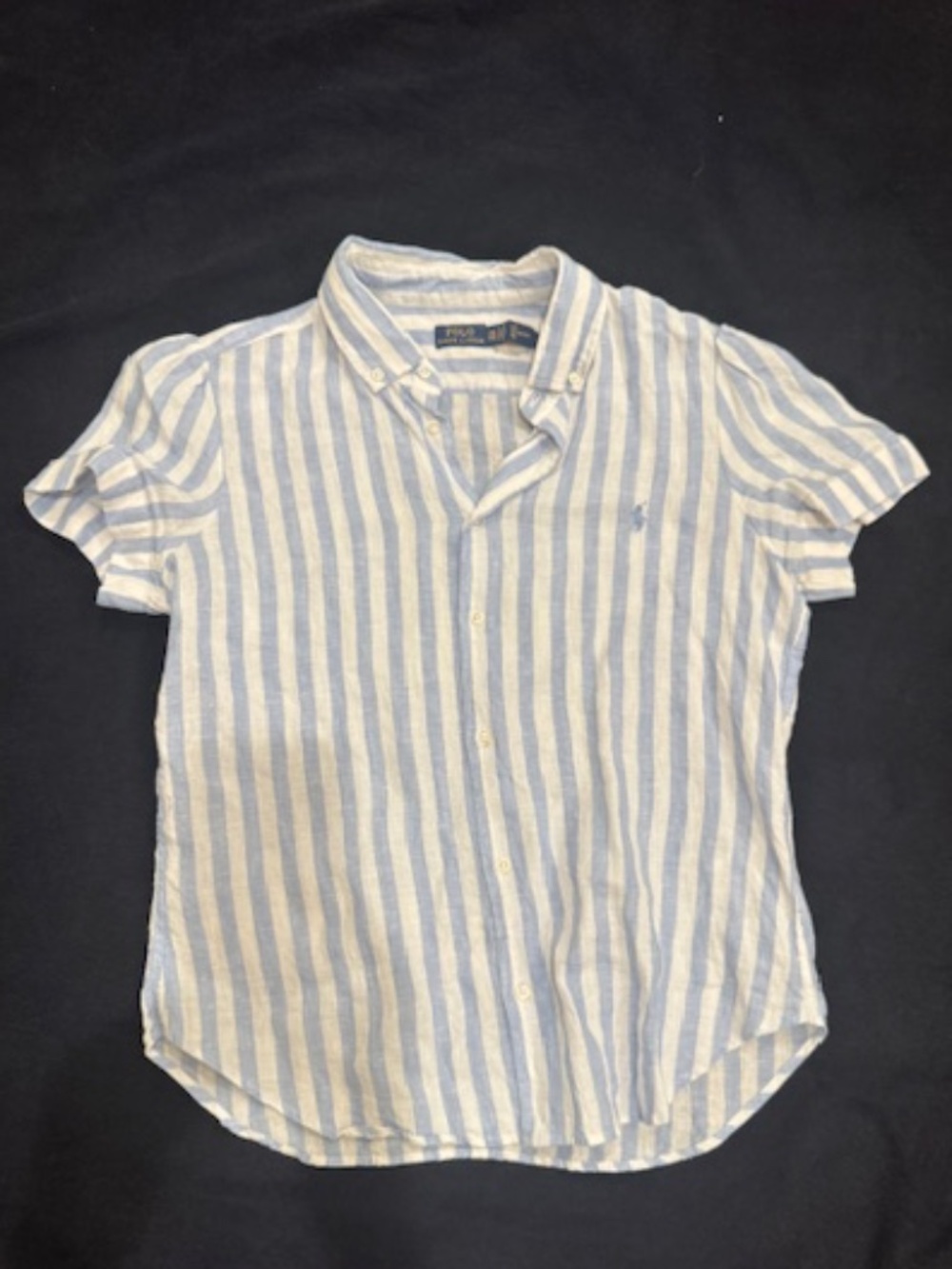 EUC! Ralph Lauren Polo Blue & White Stripe Linen Top Size XXL, $125!